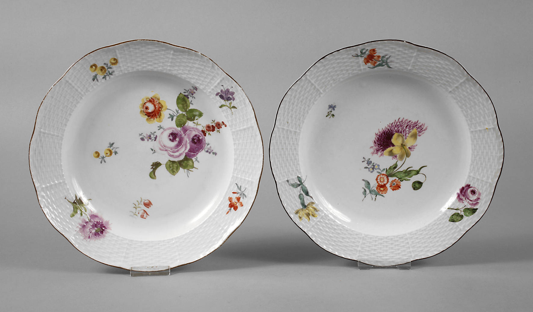 Meissen zwei Flechtrandteller