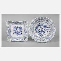 Meissen zwei Durchbruchschalen Zwiebelmuster111