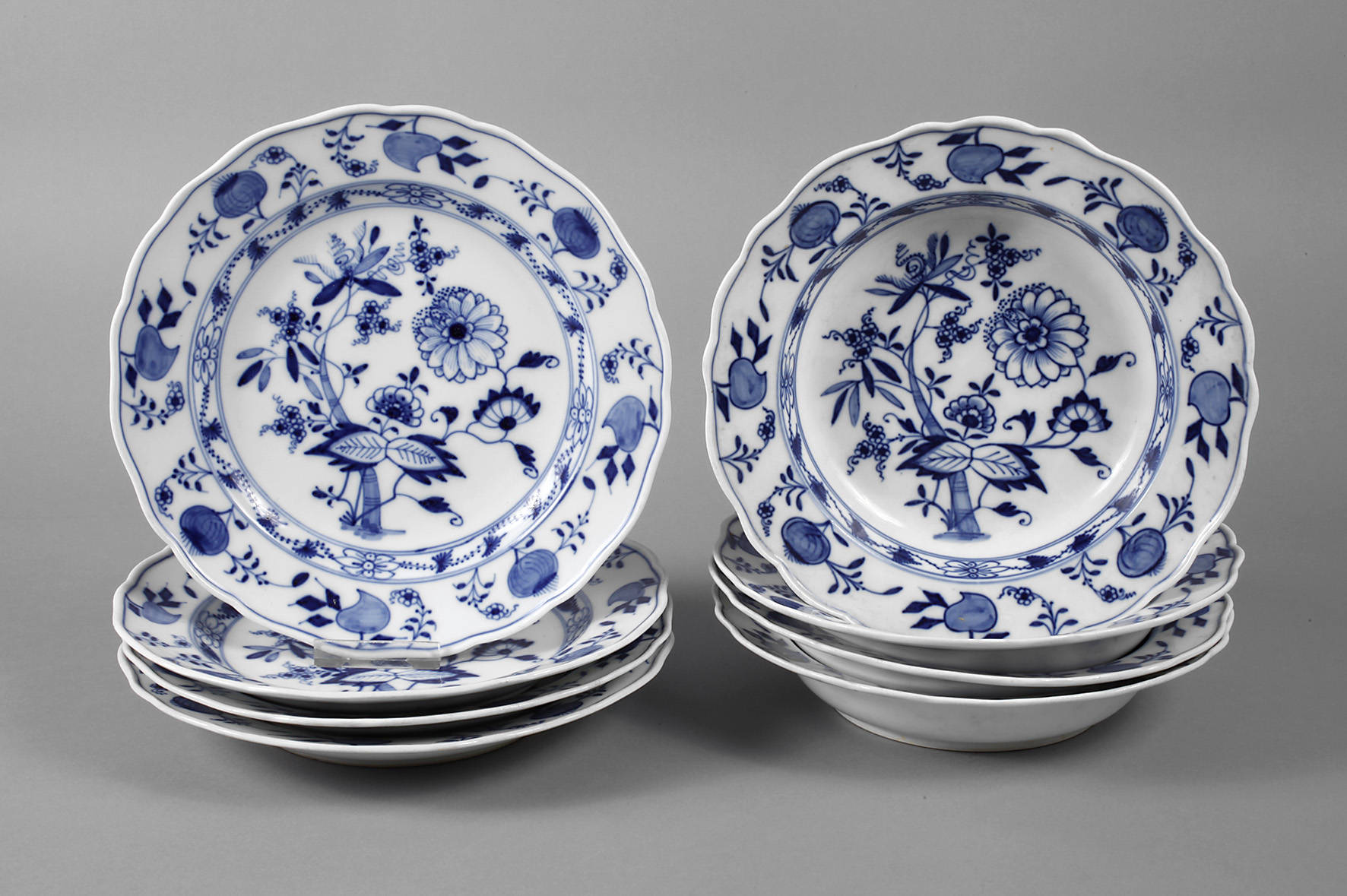 Meissen vier Speise- und vier Suppenteller