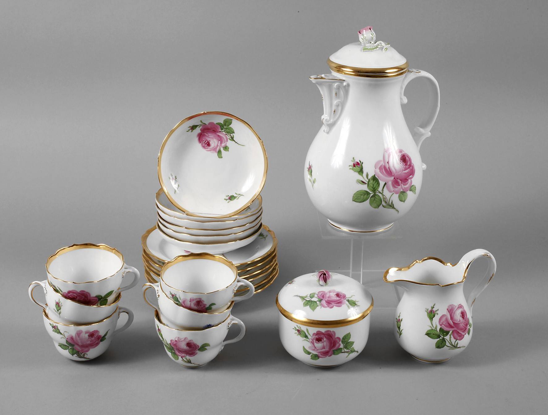 Meissen Kaffeeservice Rote Rose