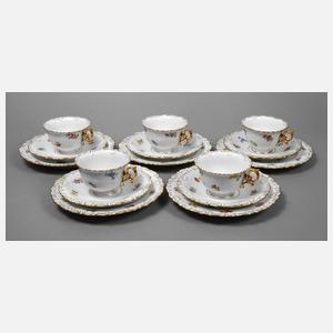 Meissen fünf Gedecke Streublümchendekor