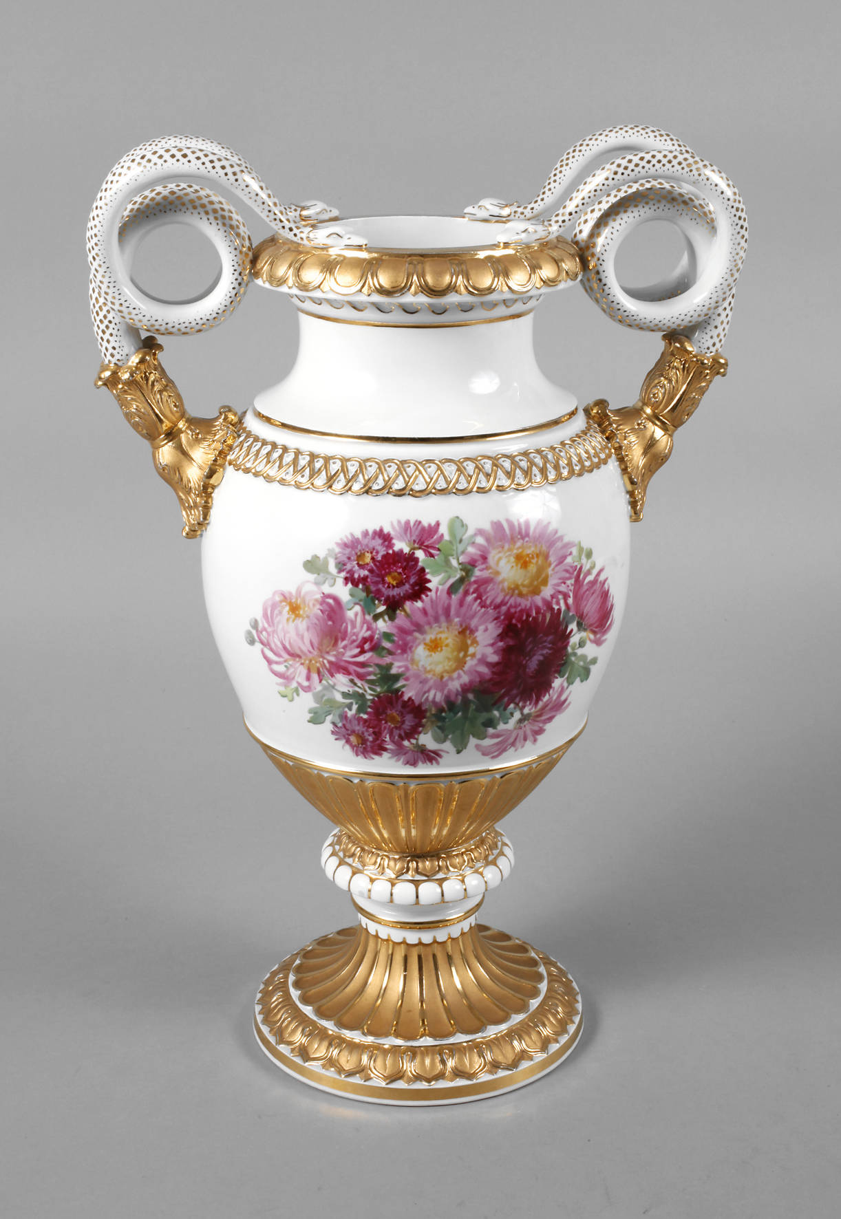 Meissen große Schlangenhenkelvase