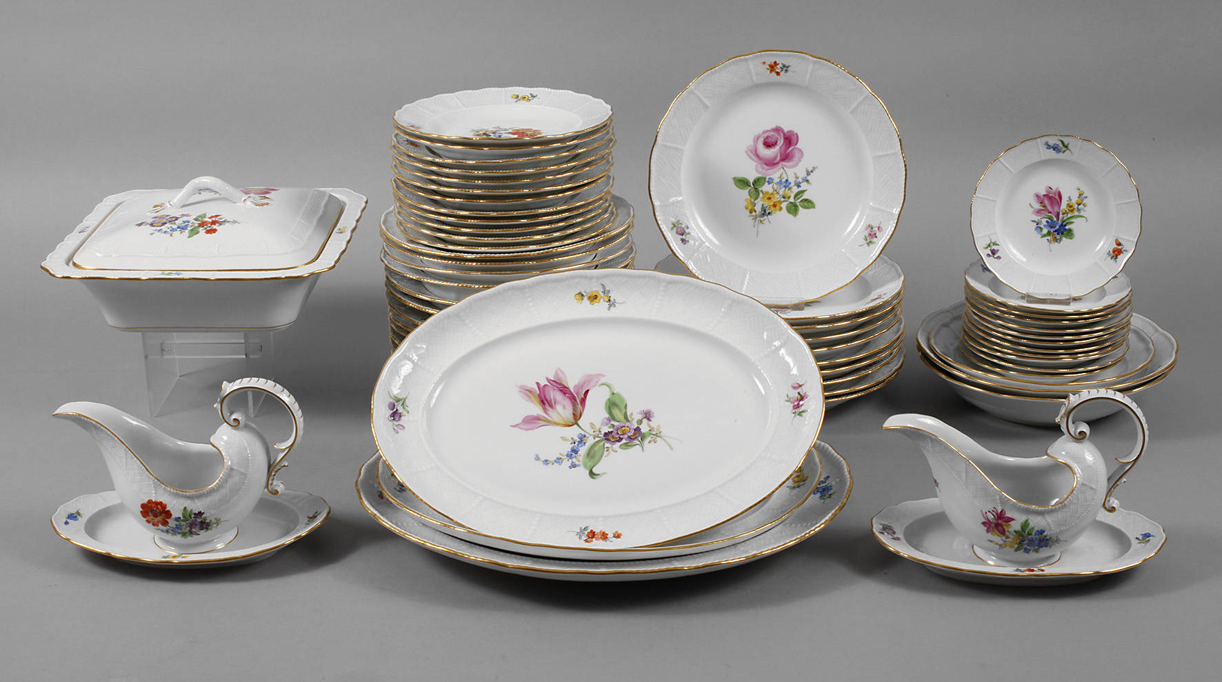 Meissen großes Speiseservice Deutsche Blume