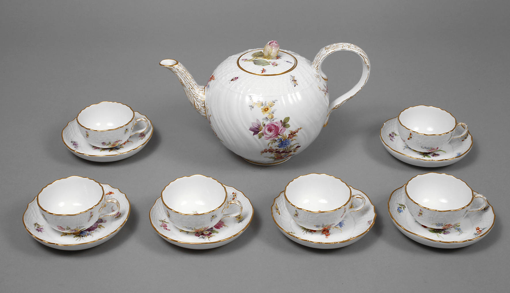 Meissen Mokkaservice Insektenmalerei