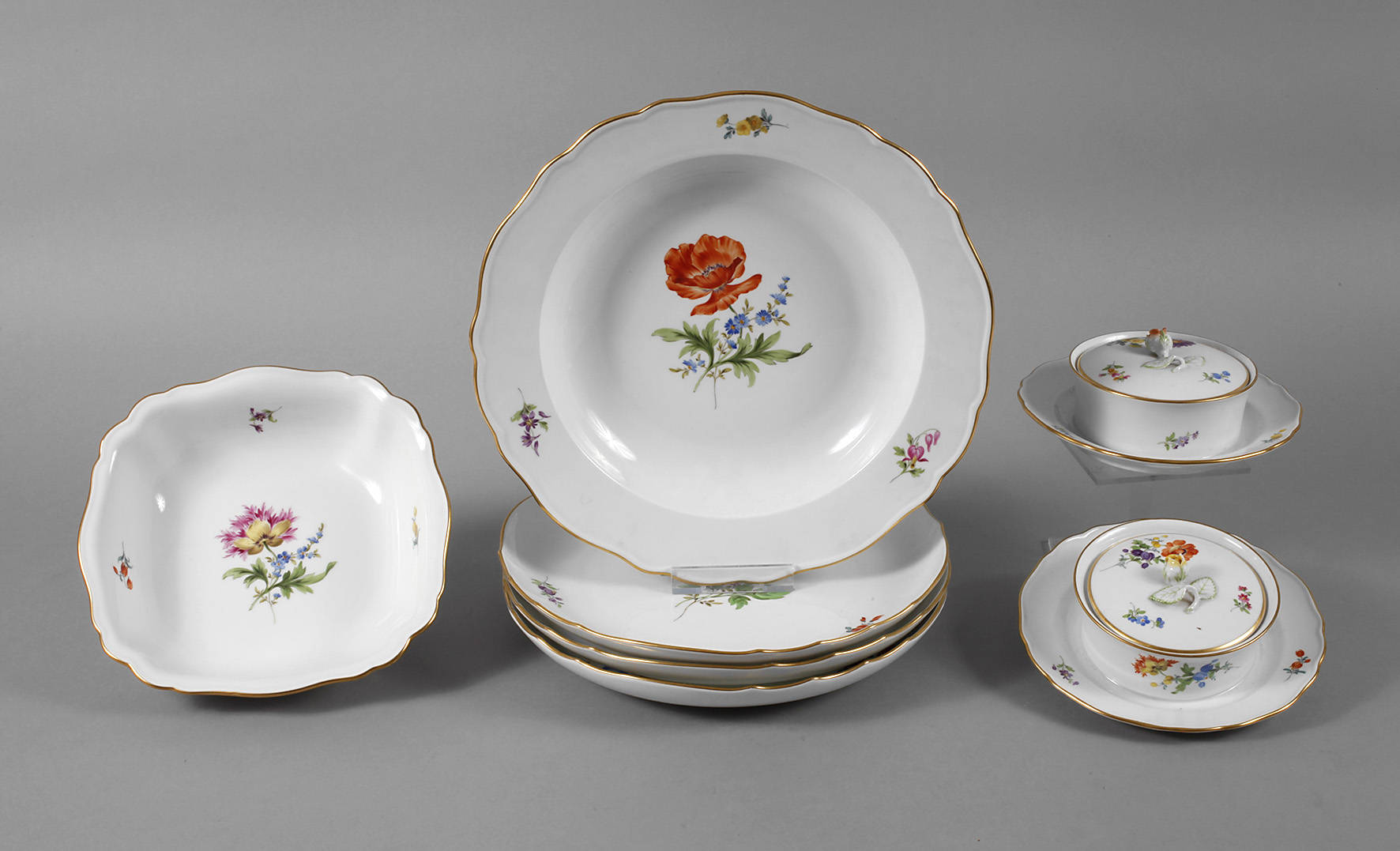 Meissen sieben Teile Deutsche Blume