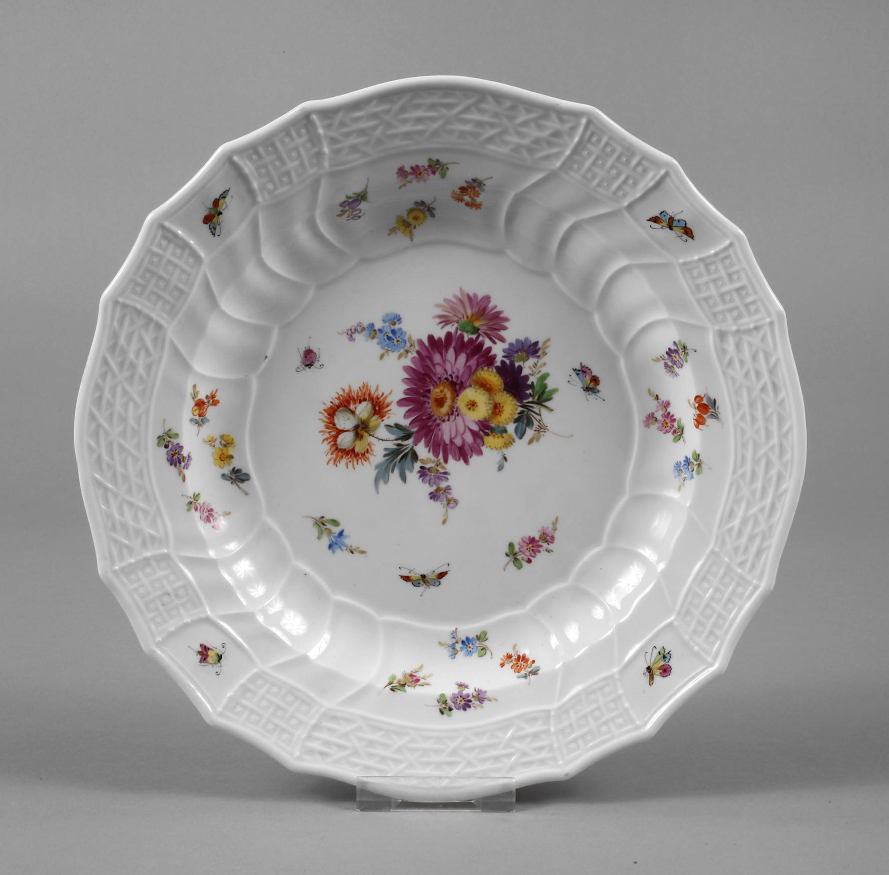 Meissen Teller Insektenmalerei