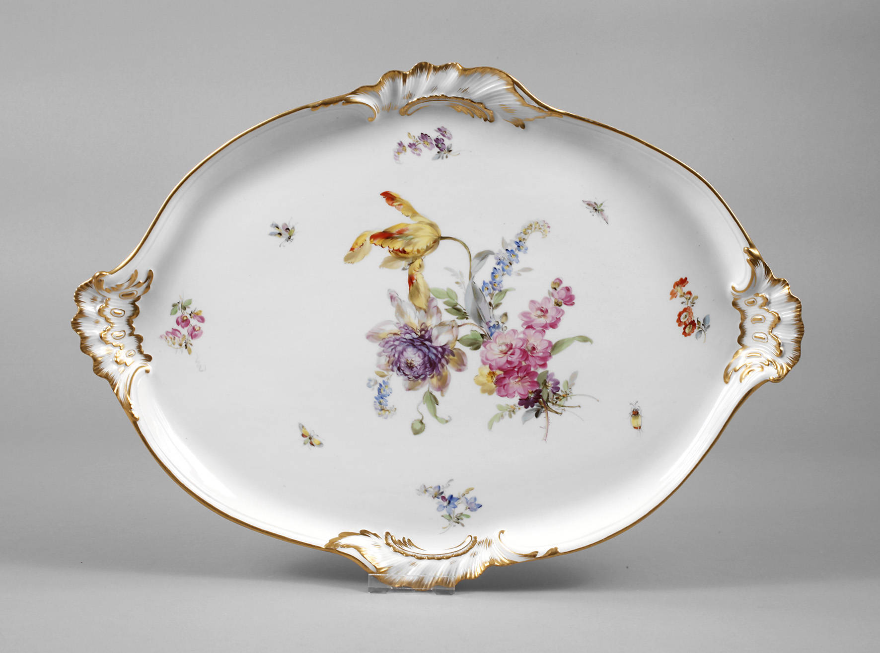 Meissen Vorlegeplatte mit Insektenmalerei