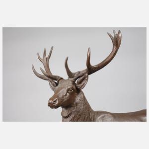 Meissen große Tierfigur ”Hirsch, Spechthausen”