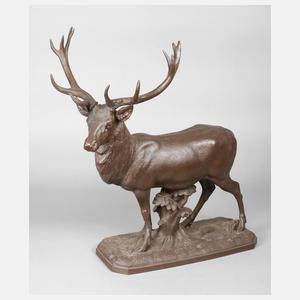 Meissen große Tierfigur ”Hirsch, Spechthausen”