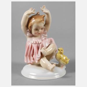 Volkstedt Mädchen mit Küken