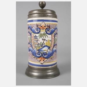 Großer Dorotheentaler Fayence-Walzenkrug