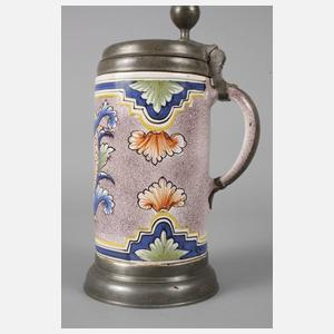 Großer Dorotheentaler Fayence-Walzenkrug