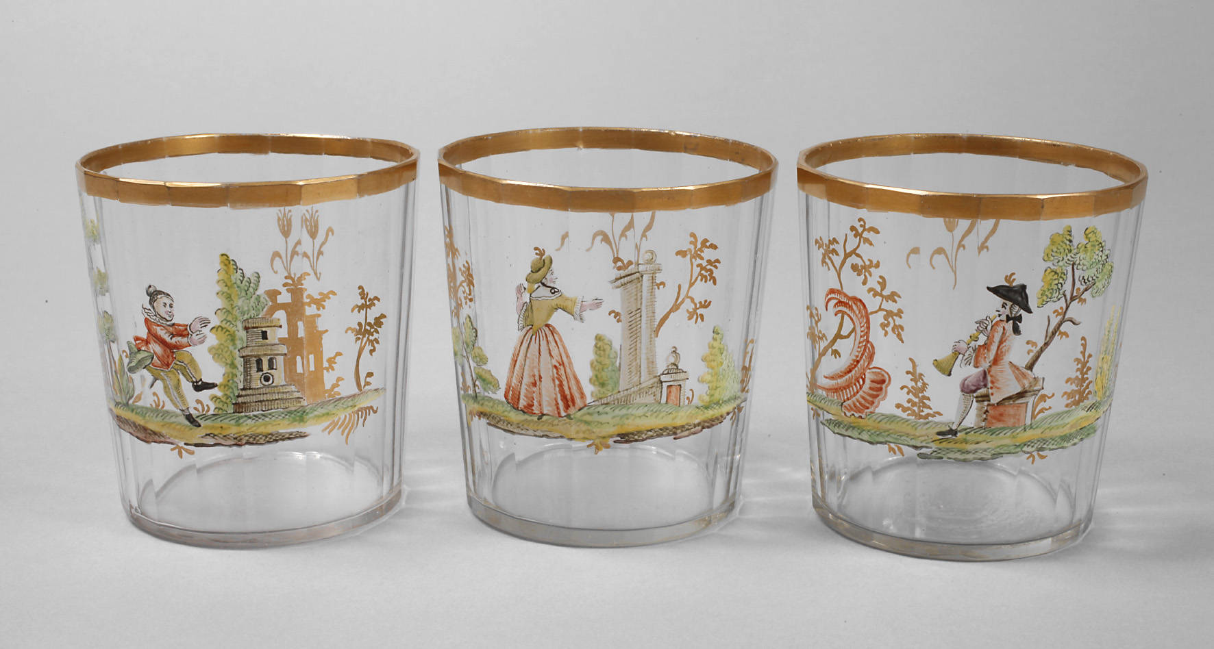 Drei barocke Emailbecher