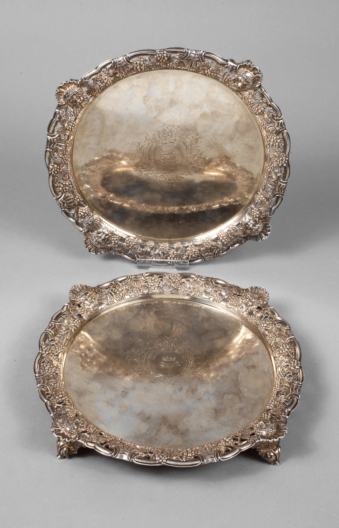 London Paar Fußschalen Silber