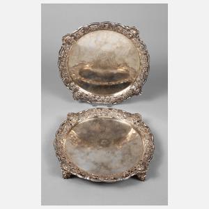 London Paar Fußschalen Silber