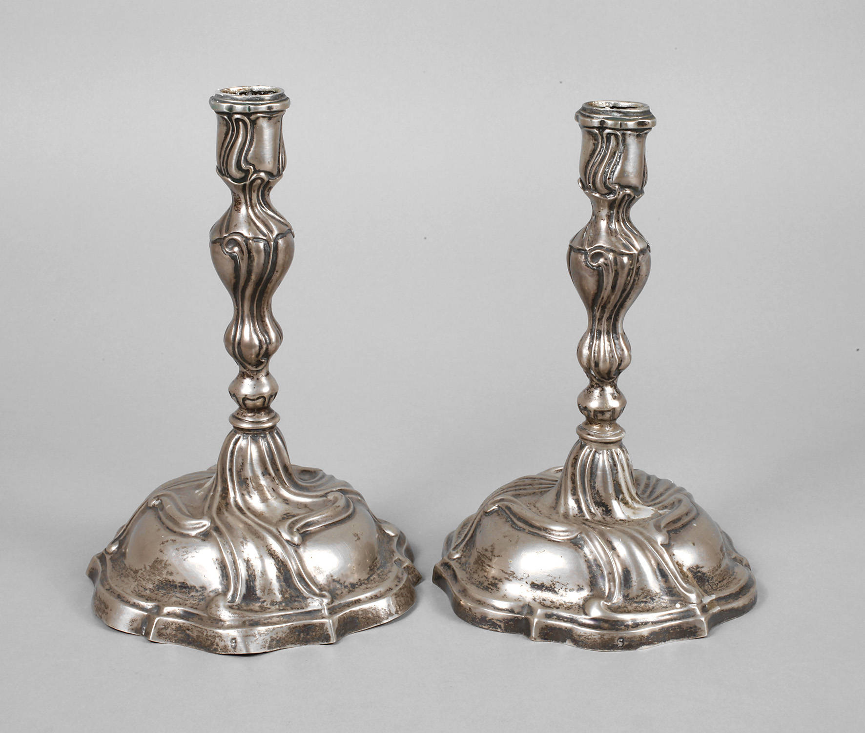 Paar Barocke Augsburger Silberleuchter