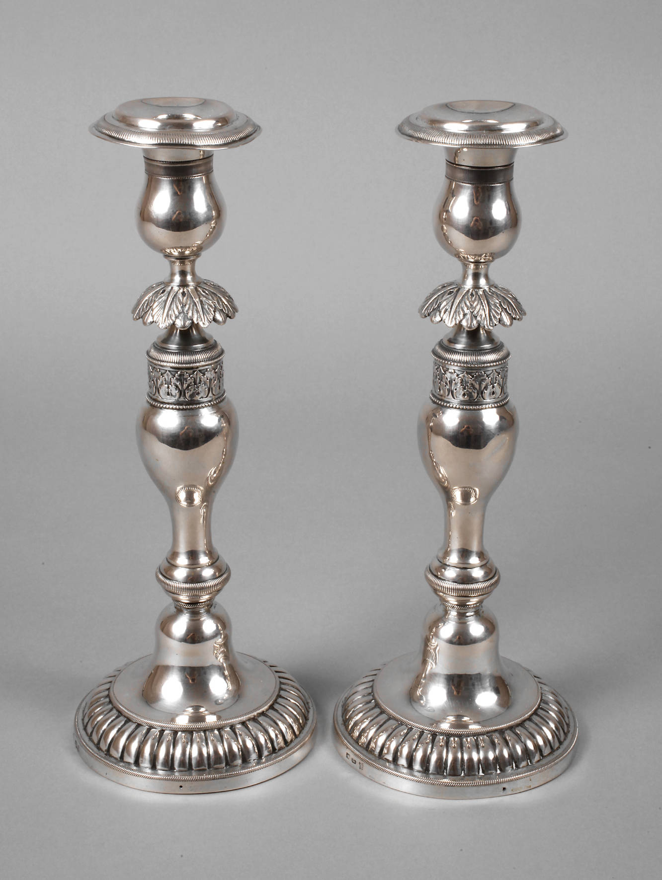 Liegnitz Paar Silberleuchter Biedermeier