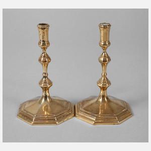 Paar englische vergoldete Silberleuchter