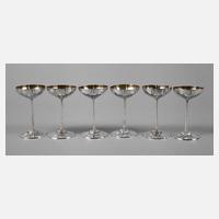 Sechs Likörbecher Silber111