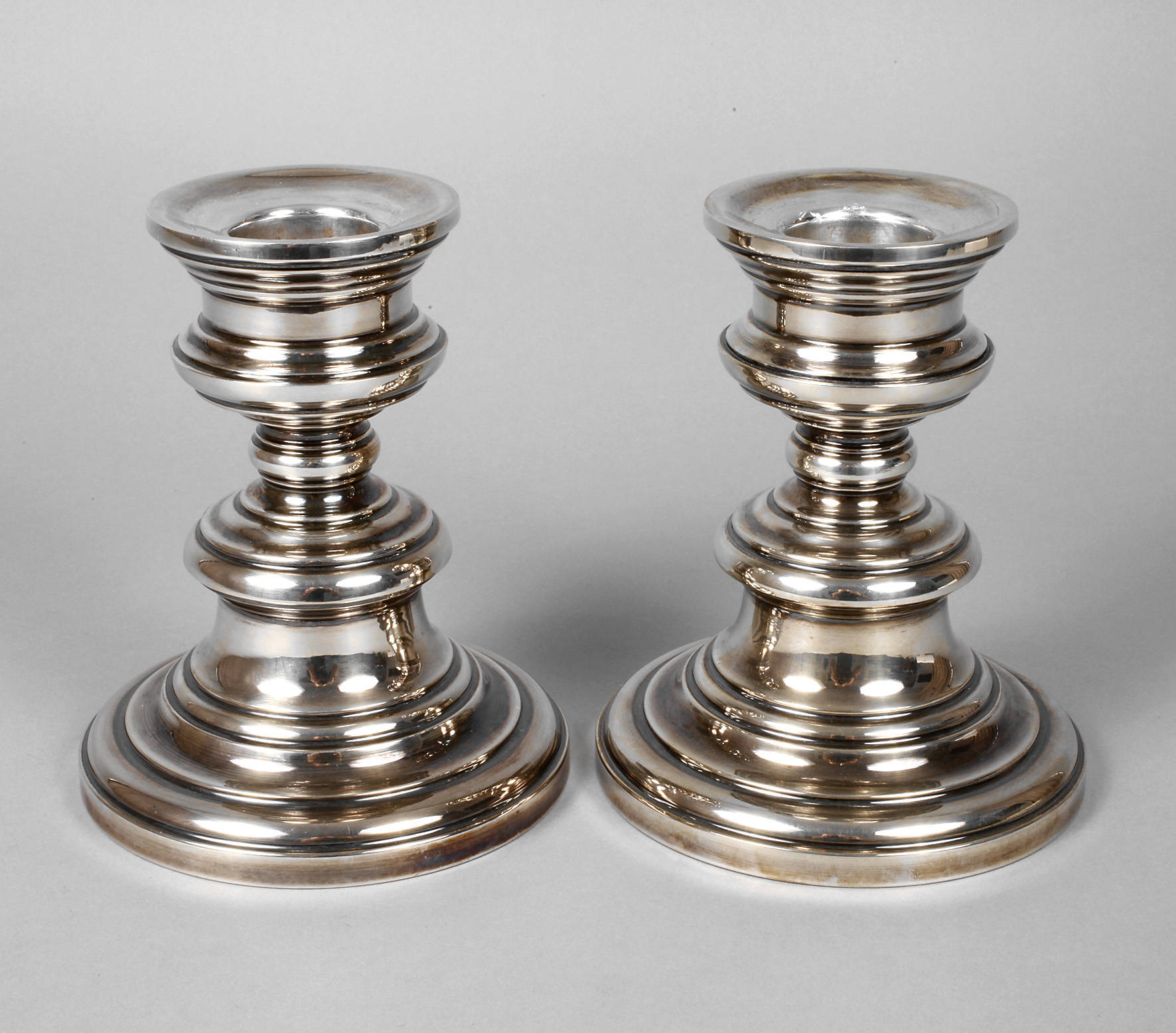 Paar italienische Silberleuchter