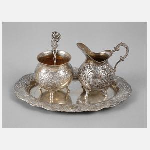 Silber Zucker-/Sahneset