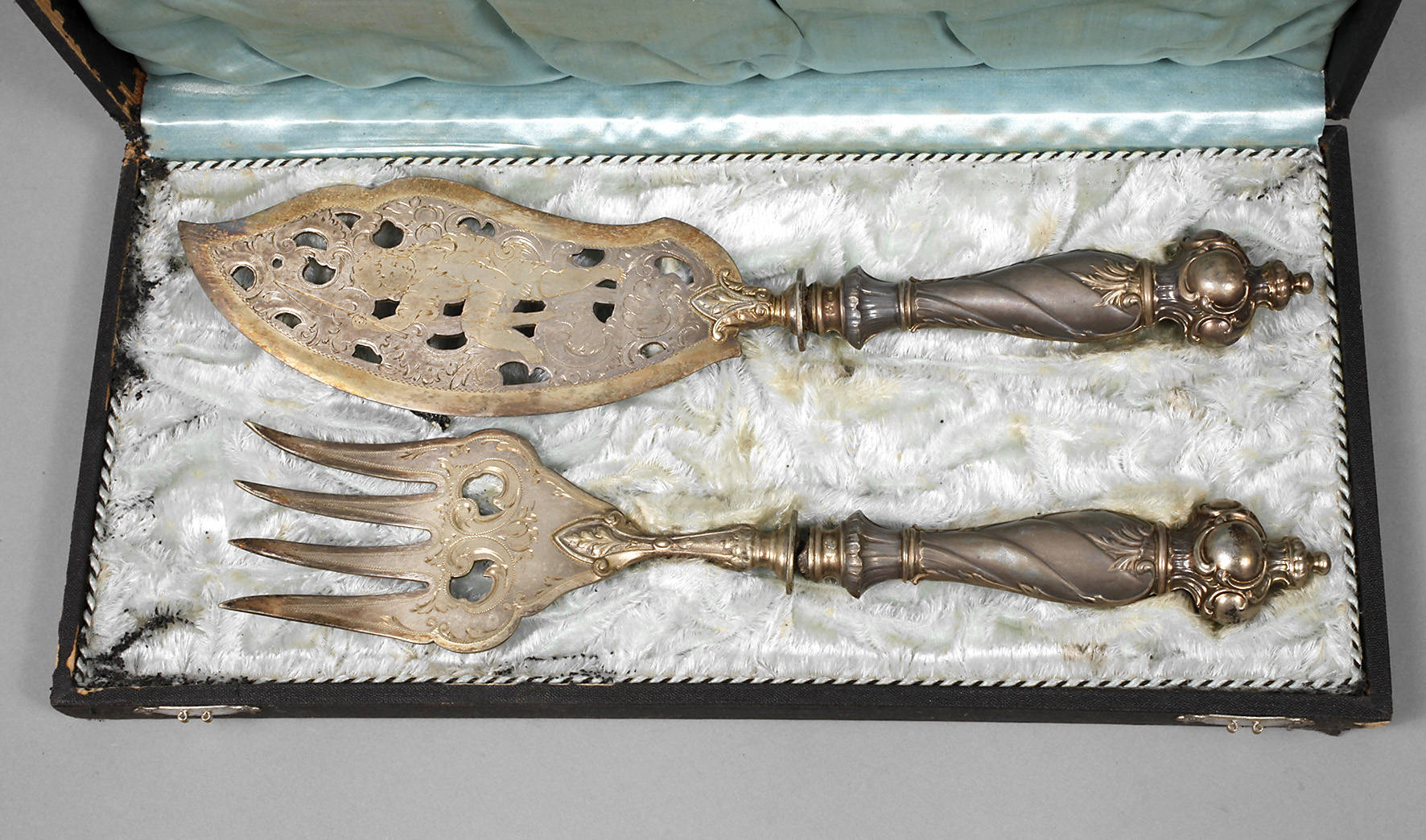 Fischvorlegebesteck Historismus Silber