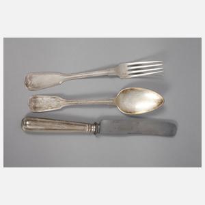 Konvolut Silberbesteck Augsburger Faden