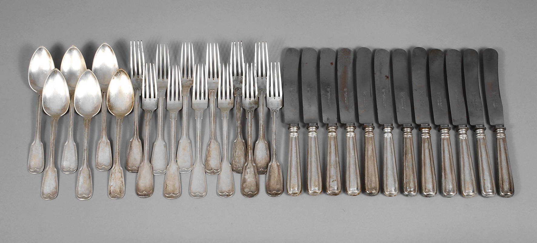 Konvolut Silberbesteck Augsburger Faden