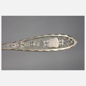 Sechs Kaffeelöffel Filigranarbeit Silber