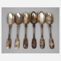 Silber sechs große Speiselöffel111