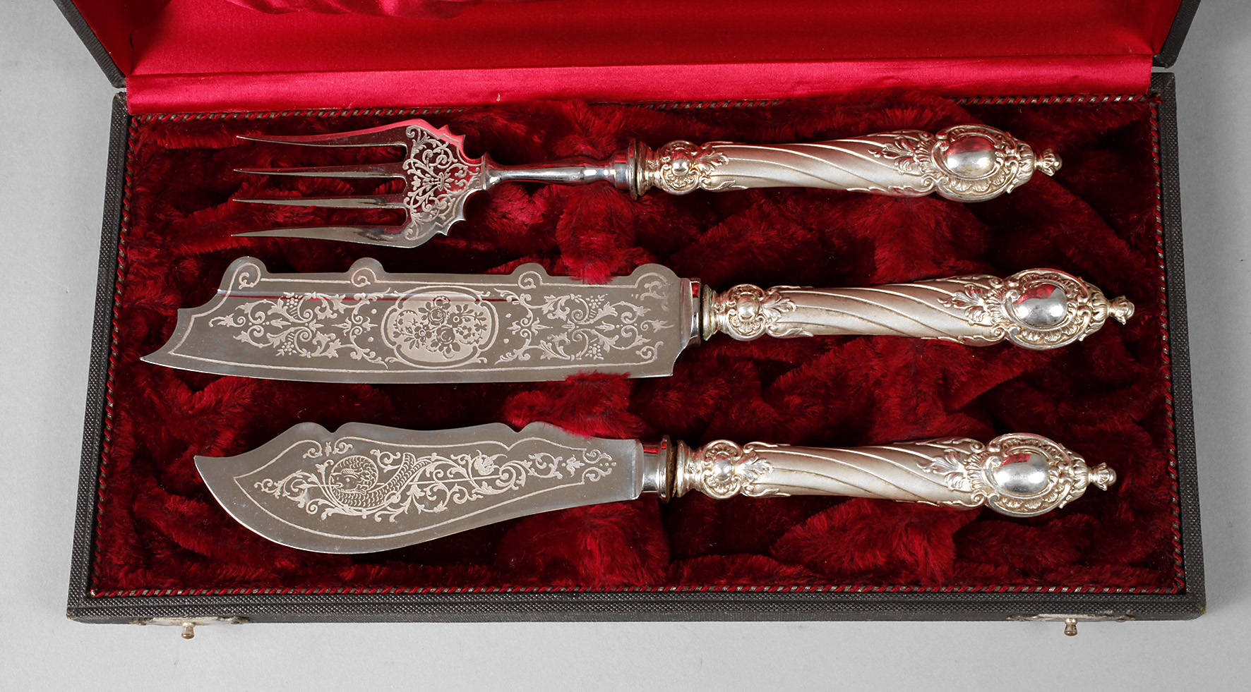 Vorlegebesteck Historismus Silber