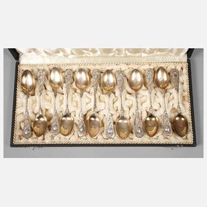 Zwölf Mokkalöffel Silber