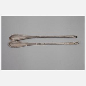 Frankreich sechs Hummergabeln Silber