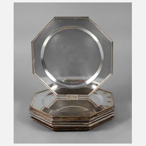 Zwölf Platzteller versilbert