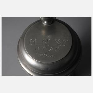 Großer sächsischer Zinnwalzenkrug 1795