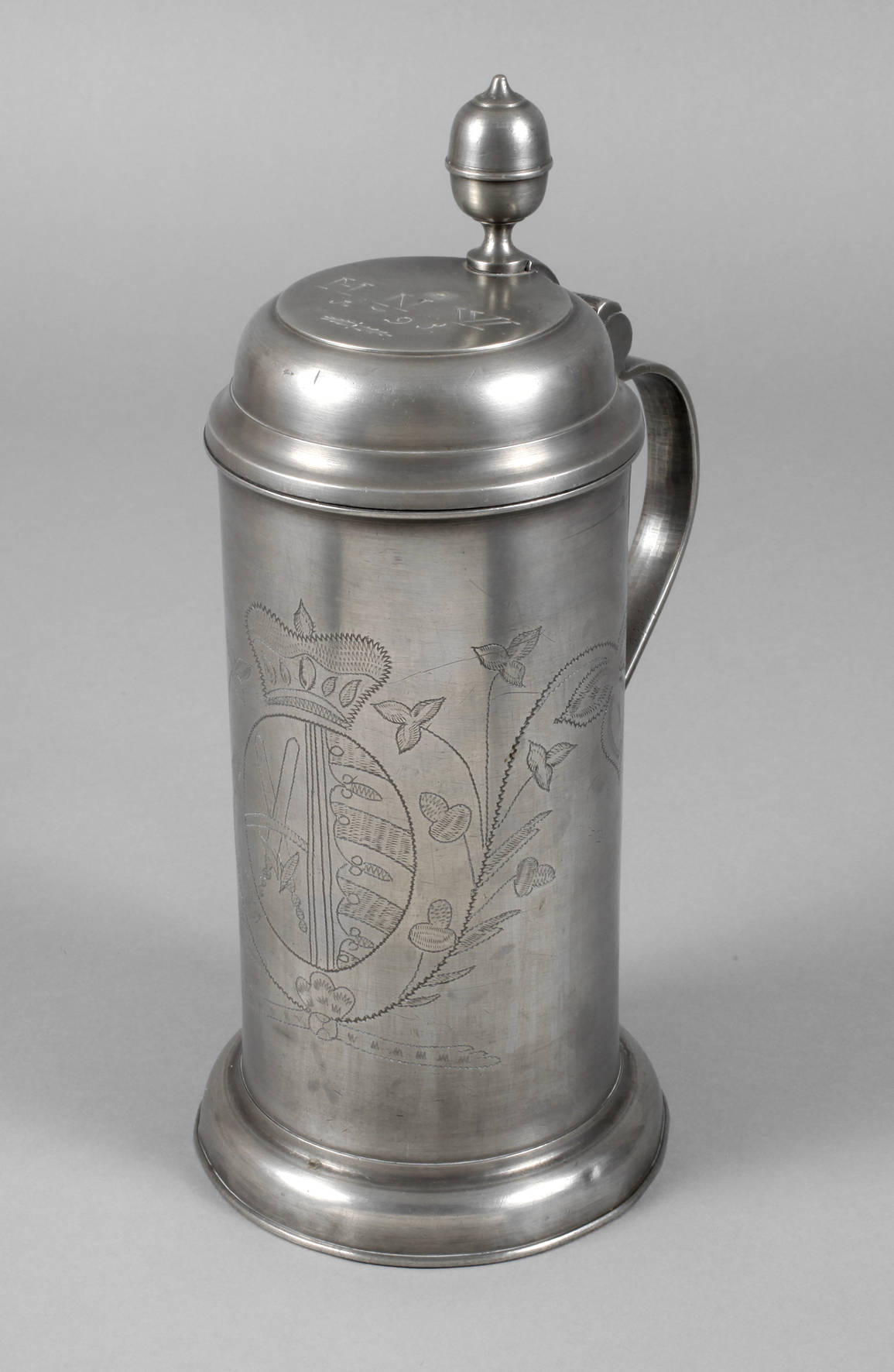 Großer sächsischer Zinnwalzenkrug 1795