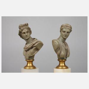 Büstenpaar Apollo und Artemis