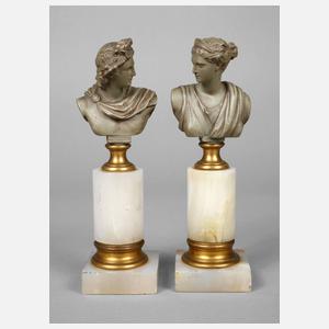 Büstenpaar Apollo und Artemis