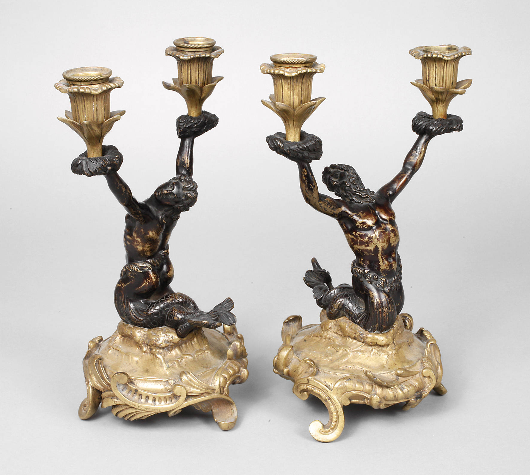 François-Simon-Alphonse Giroux, Paar Figürliche Rokokoleuchter