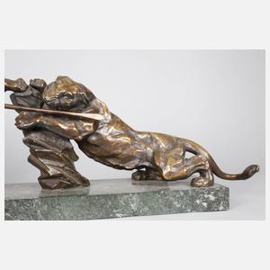 P. Berjan, Jäger mit Tiger