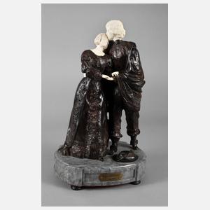 Chryselephantin ”Der Verlobungskuss” nach René-Paul Marquet