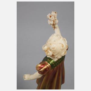 Ferdinand Preiss, Chryselephantin Kleines Mädchen mit Blumenstrauß