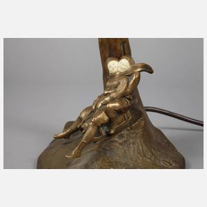 Figürlicher Lampenfuß mit Chryselephantin