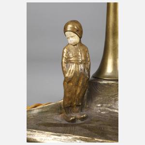 Peter Tereszczuk, figürliche Tischlampe mit Chryselephantin