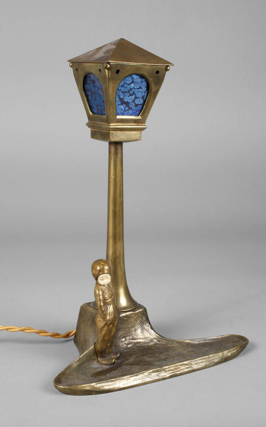 Peter Tereszczuk, figürliche Tischlampe mit Chryselephantin