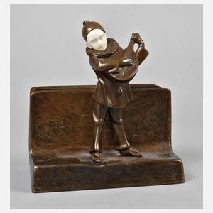 Peter Tereszczuk, Briefständer mit Pierrot Chryselephantin