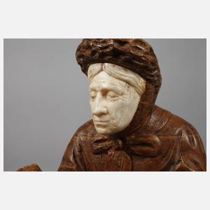 Schnitzerei Spitzenklöpplerin