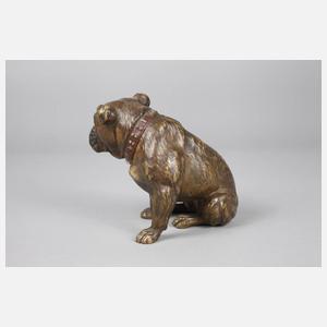 Sitzende Bulldogge