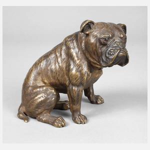 Sitzende Bulldogge