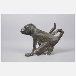 Bronze sitzender Affe